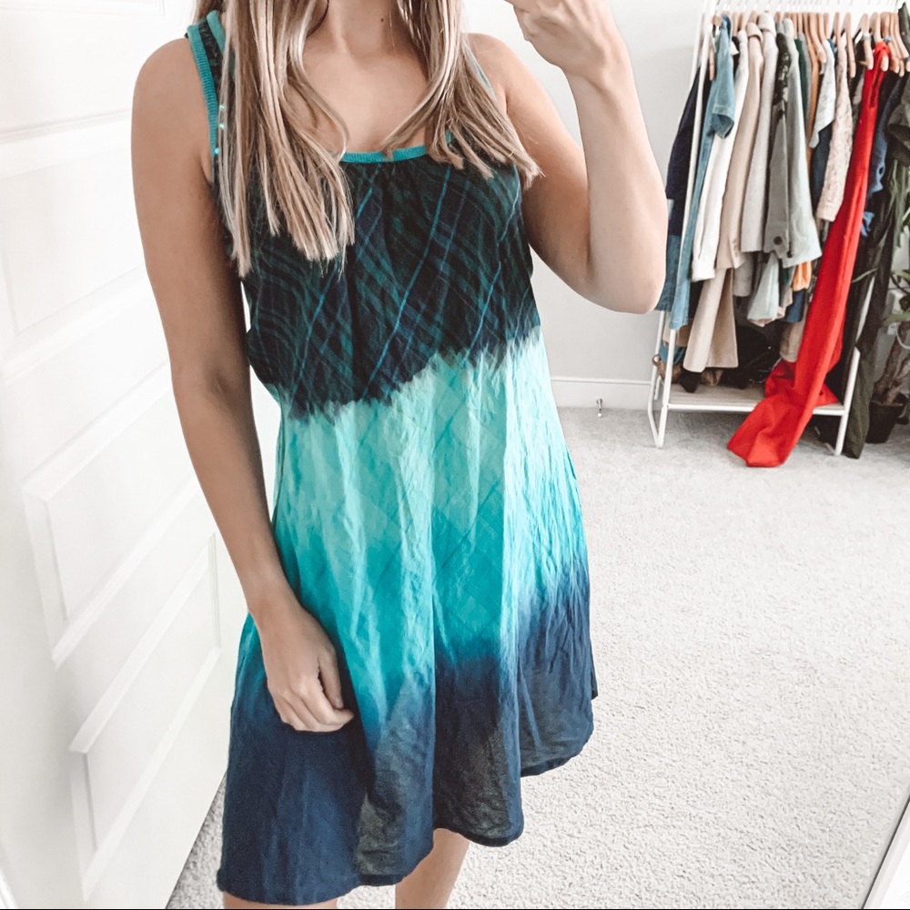 Double D Ranch Tie Dye Ombre Mini Dress Blue - Picture 2 of 8